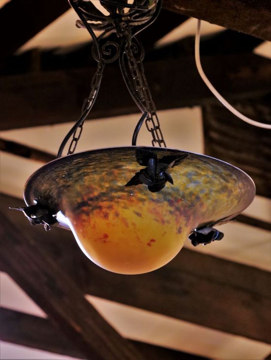 French Schneider Art Glass Pendant Light