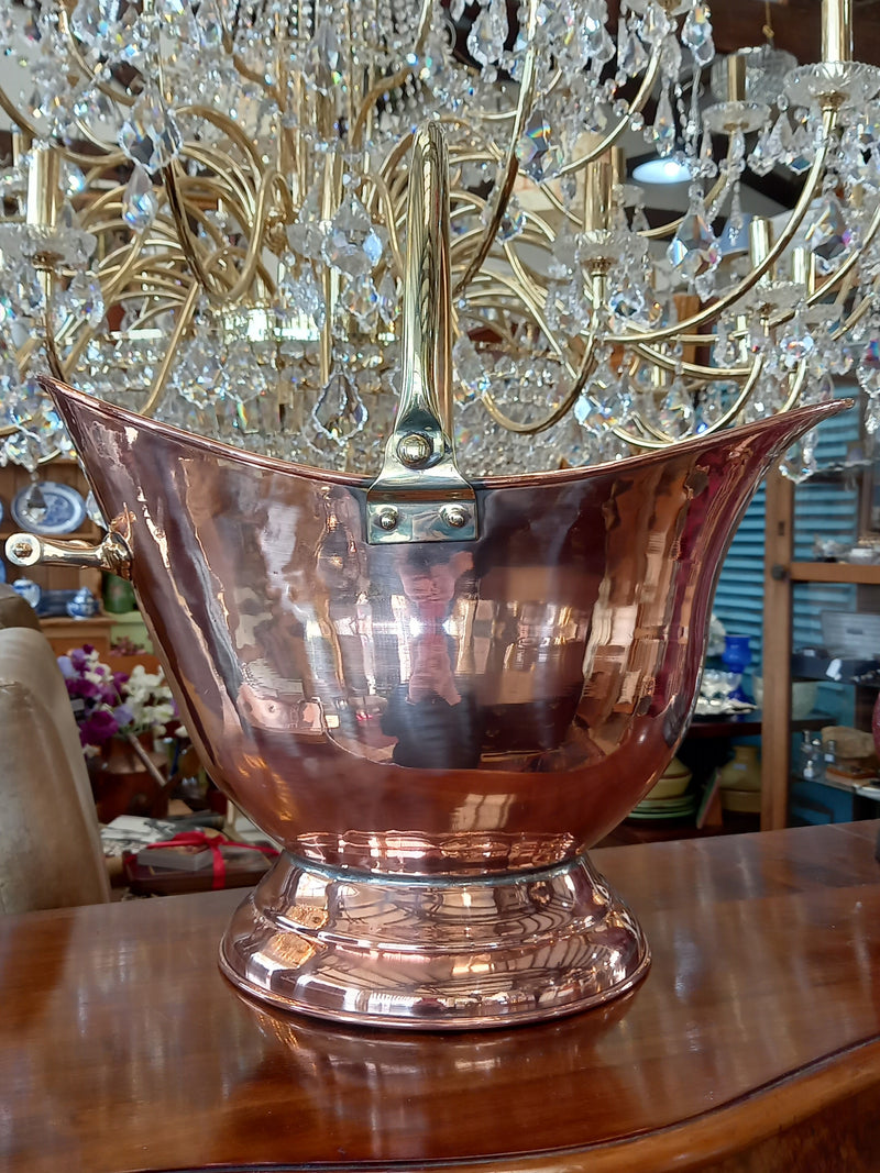 Victorian Copper & Brass Coal Bucket