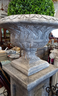 Pair of Urns on Plinths