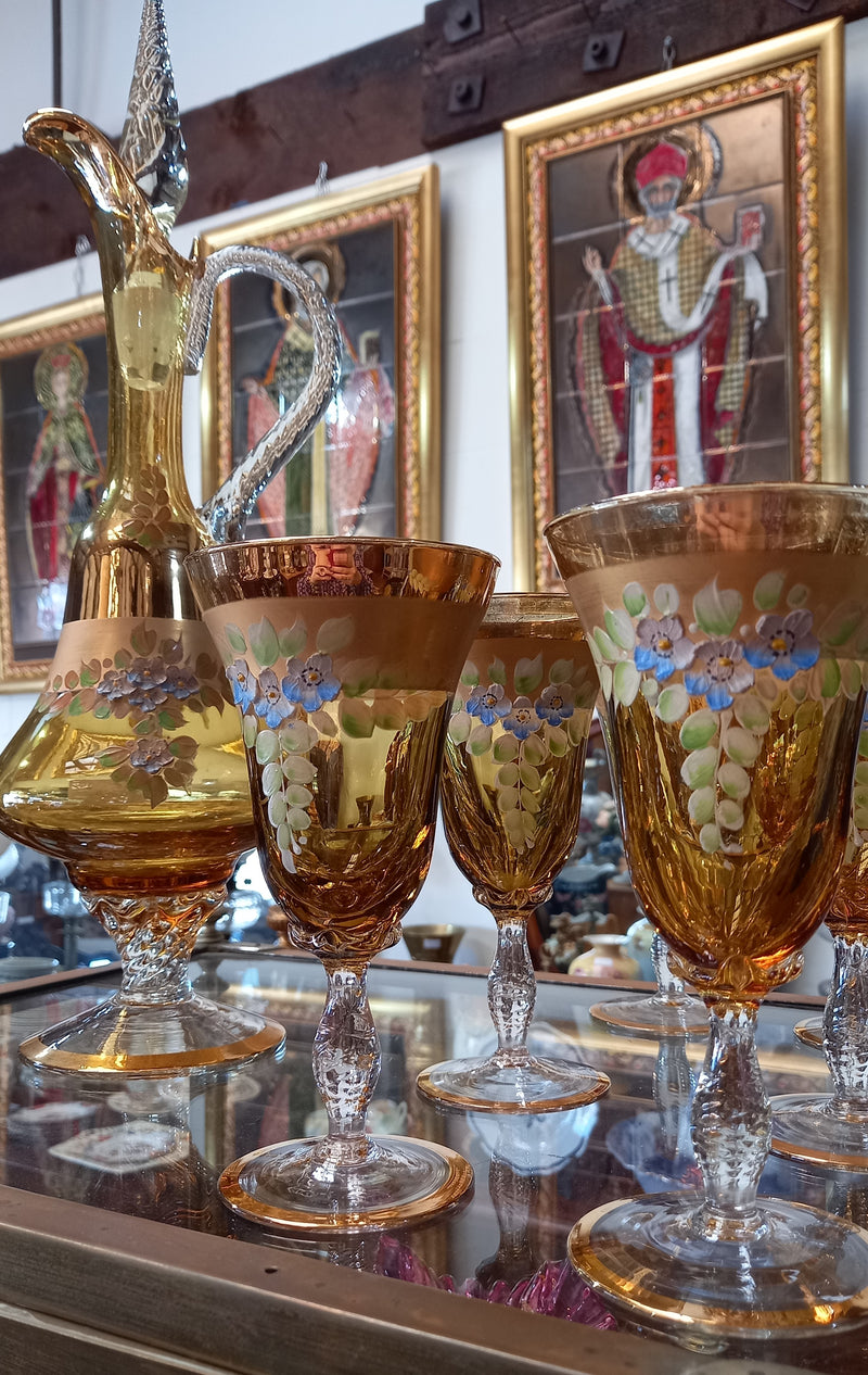 Venetian Golden Glass Decander Set