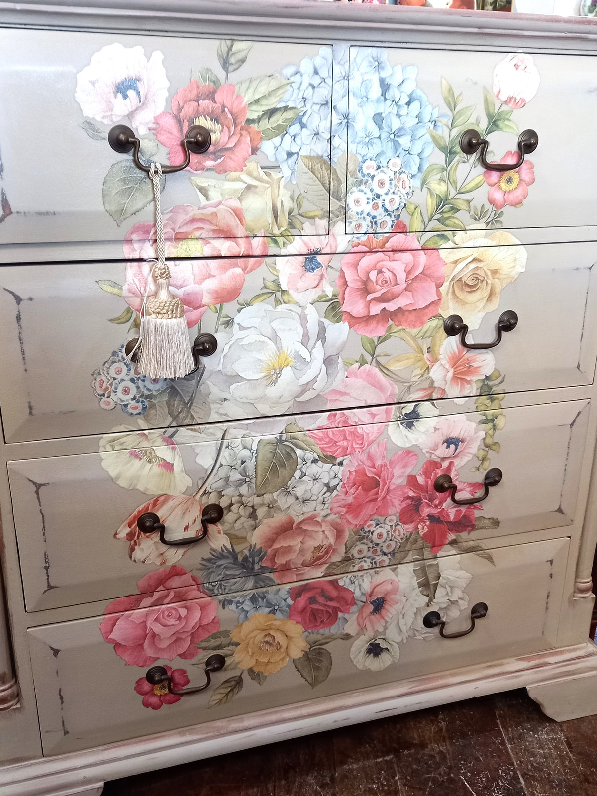 Painted Floral Chest of Drawers