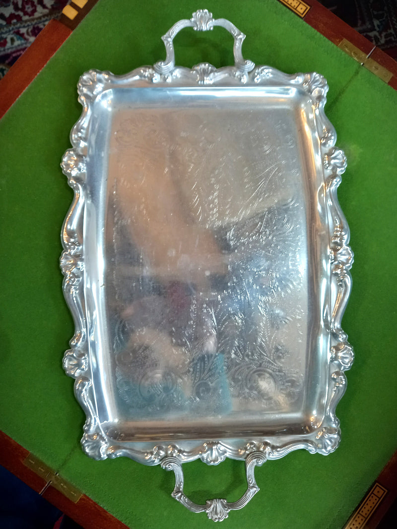 Decorative Victorian Rectangular Tray with Handles