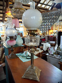 Tall Silver Plated Kerosene Lamp