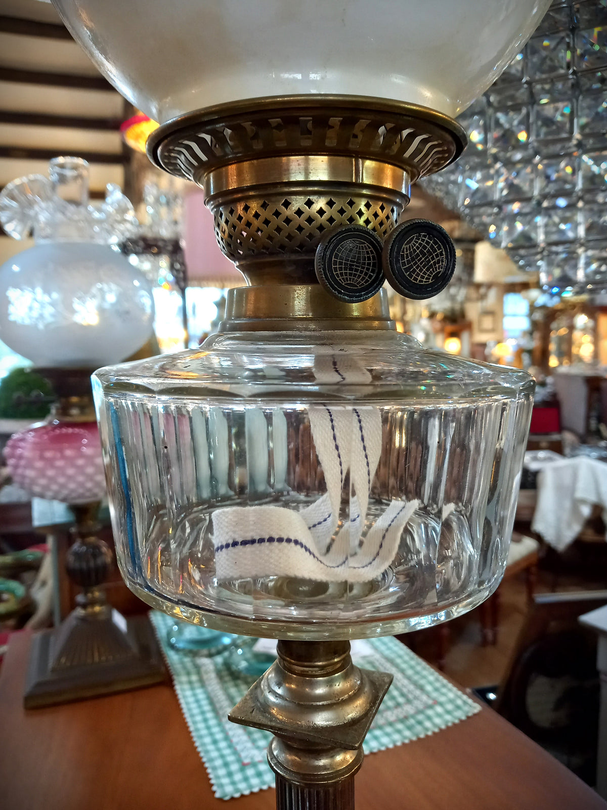 Tall Silver Plated Kerosene Lamp