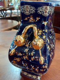 Vintage Navy & Gold Vase