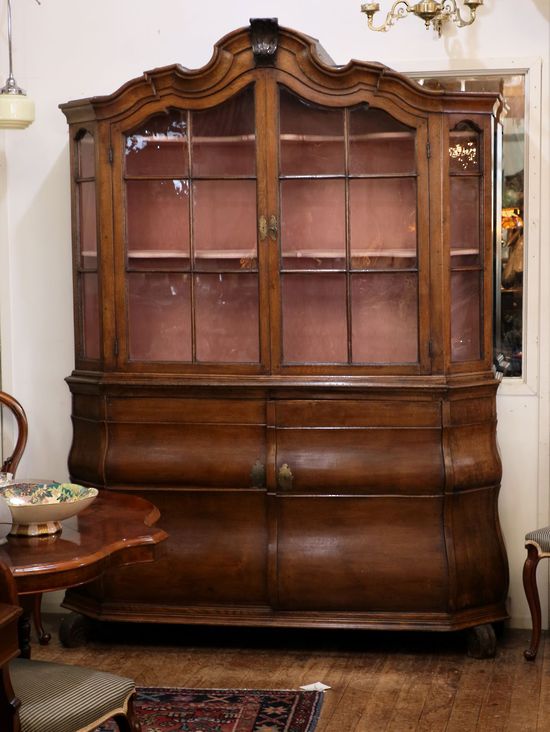 Early Dutch Walnut Display Cabinet