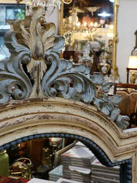 Vintage French Painted & Carved Mirror