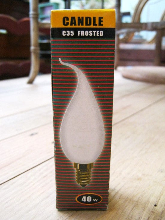 Frosted Flame Tip Bulbs - Small Edison - 40 Watt - 10 Pack