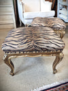 Gilt stools with animal print