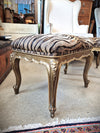 Gilt stools with animal print