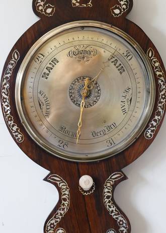 Georgian Barometer with Engraved Brass Face