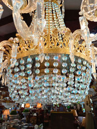 Italian Iridescent Basket Chandelier