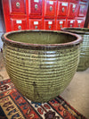 Pair of Green Glazed Planters