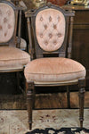 Six Walnut Button Backed Dining Chairs