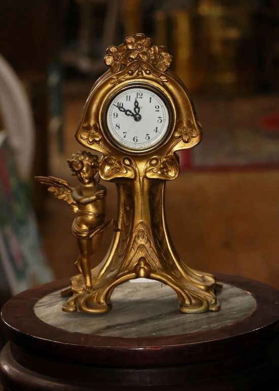 Rare Art Nouveau French Gilded Clock