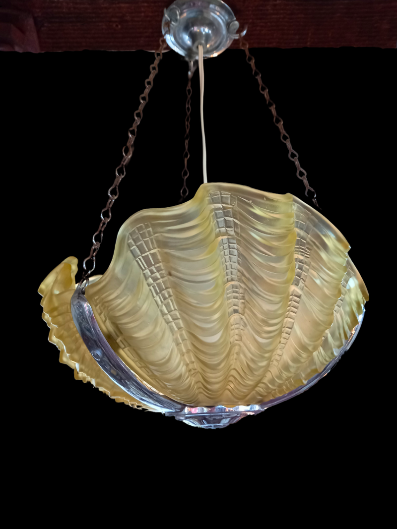 Shell Shaped Art Deco Ceiling Light