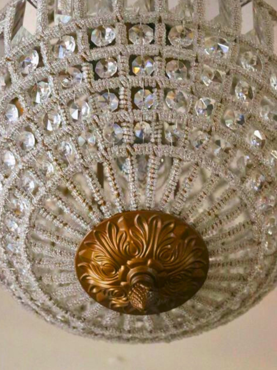 Round Crystal Basket Chandelier