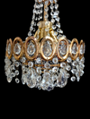 Small Vintage Crystal & Brass Chandelier