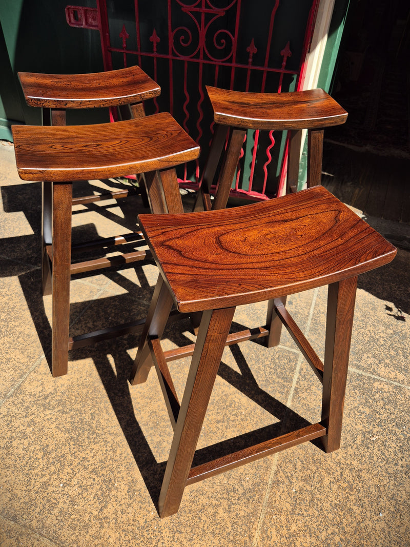 Set of Four Oak Bar Stools