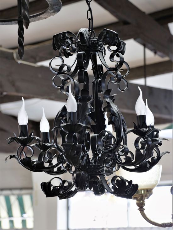 Black Wrought Iron Chandelier