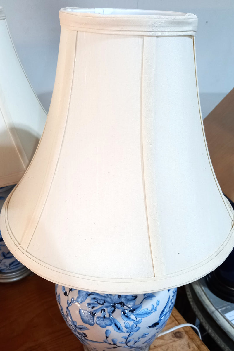 Pair of Chinese Blue & White Lamps