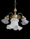 Vintage Hanging Light with Ruffled Shades