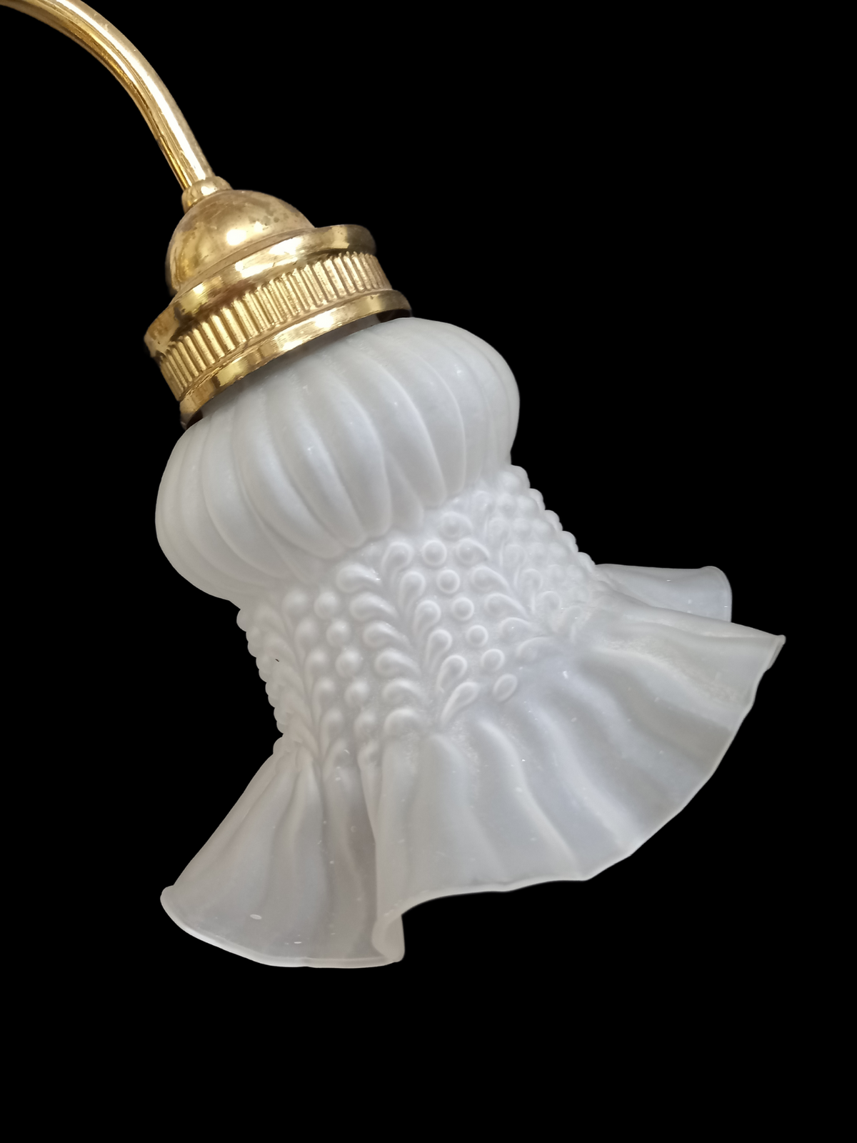 Vintage Hanging Light with Ruffled Shades